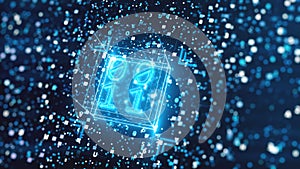 Abstract digital background with Hexadecimal and binary code 3d illustration