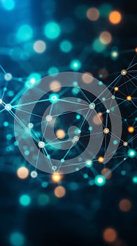 abstract digital background with interconnected nodes and glowing pathways