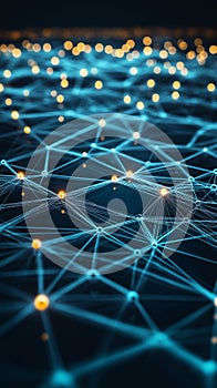 abstract digital background with interconnected nodes and glowing pathways