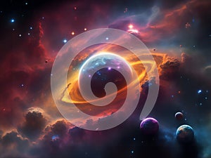 Abstract Digital Background. Nebula space colorful. Generative Ai