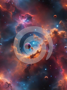 Abstract Digital Background. Nebula space colorful. Generative Ai