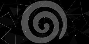 Abstract digital background of points, lines and triangles. Glowing plexus. Big data. Network or connection. Abstract technology