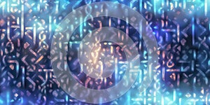 Abstract digital background. Runes horizontal pattern