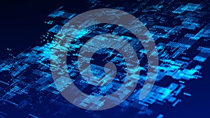 Abstract digital background. Science background. Technological background. Matrix. Falling dots. 3d rendering