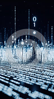 Abstract Digital Binary Code background, Data stream or cloud computing concept, Information technology