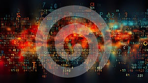 Digital binary code technology background. Generative AI.