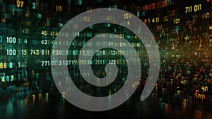 Digital binary code technology background. Generative AI.