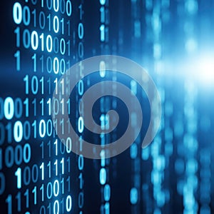 Abstract digital binary code waterfall