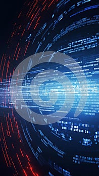 Abstract digital binary data encryption concept with computer virus