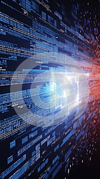 Abstract digital binary data encryption concept with computer virus