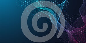 Abstract digital blockchain cube blocks concept. 3D big data cubes quantum computer technology idea. Artificial intelligence data