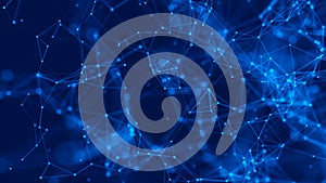 Abstract digital blue background. Plexus effect. Network connection structure. 3D rendering
