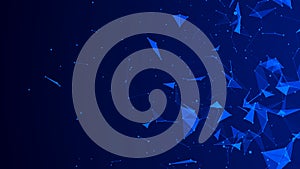Abstract digital blue background. Plexus effect. Network connection structure. 3D rendering