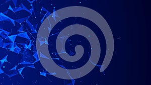 Abstract digital blue background. Plexus effect. Network connection structure. 3D rendering