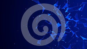 Abstract digital blue background. Plexus effect. Network connection structure. 3D rendering