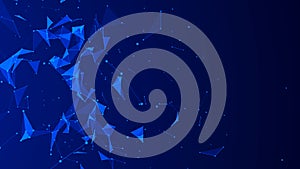 Abstract digital blue background. Plexus effect. Network connection structure. 3D rendering