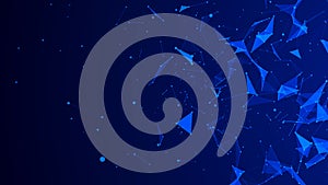 Abstract digital blue background. Plexus effect. Network connection structure. 3D rendering