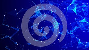 Abstract digital blue background. Plexus effect. Network connection structure. 3D rendering