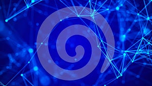 Abstract digital blue background. Plexus effect. Network connection structure. 3D rendering