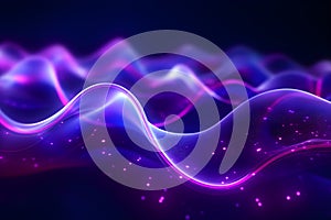 abstract digital blue wave background with glowing lights