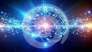 Digital Brain Data Streams Technology Concept