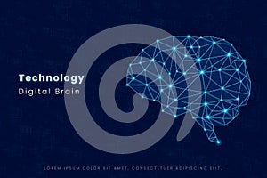 Abstract digital brain illustration, representing artificial intelligence, machine learning, and technological innovation
