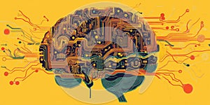 Abstract Digital Brain Illustration Representing Artificial Intelligence and Technology Concepts