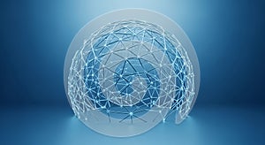 Abstract Digital Brain Sphere Futuristic Network Connection Visualization