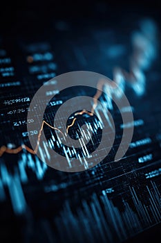 Abstract digital chart showing trends in financial data visualization