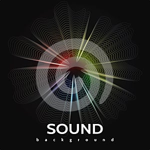 Abstract digital circle equalizer lines