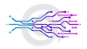 Abstract Digital Circuit Board Data Flow Vector Design, vector design Generative AI