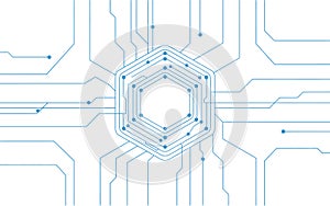 Abstract Hexagonal Circuit Board Network