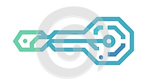 Abstract Digital Circuit Key Vector, vector design Generative AI
