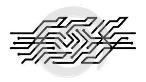 Abstract Digital Circuit Lines Pattern Vector, vector design Generative AI