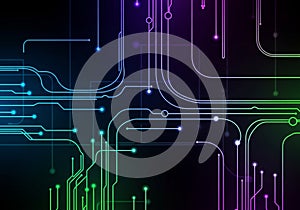 Abstract digital circuitry design featuring interconnected