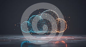 Abstract Digital Cloud Computing Network