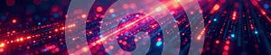 Abstract digital code flow, glowing lines, binary data , circuit, cyber