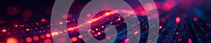 Abstract digital code flow, glowing lines, binary data , script, chip, microchip