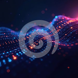 Abstract digital code flowing, binary data stream, computer, technology background, background