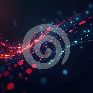 Abstract digital code flowing, binary data stream, it, future