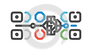 Abstract Digital Code Pattern, Data and Technology vector design Generative AI