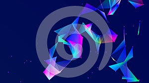 Abstract digital communication points. Technological background. Network connection structure. Color plexus effect. 3D