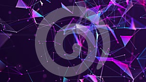 Abstract digital communication points. Technological background. Network connection structure. Color plexus effect. 3D