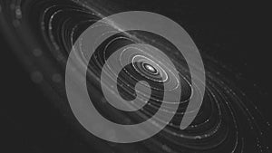 Abstract Digital Concentric Rings And Data Lines Loop