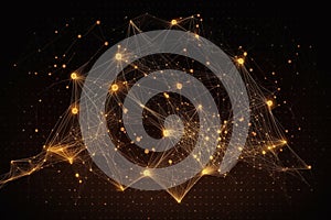 Abstract digital connection dots. Technology background. Network connection structure Generative AI