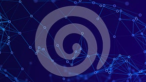 Abstract digital connection dots. Technology background. Network connection structure. Plexus effect. 3d rendering