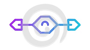 Abstract Digital Connection Icon, Data Link, Network Node, Technology, vector design Generative AI