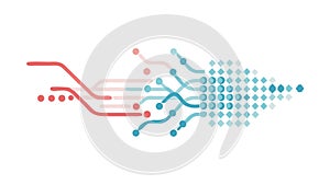 Abstract Digital Connection Lines Vector, Futuristic Tech Network Graphic, vector design Generative AI