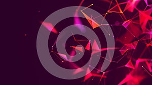 Abstract digital connection moving dots and lines. Technology background. Network connection structure. Digital