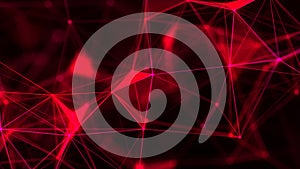 Abstract digital connection moving dots and lines. Technology background. Network connection structure. Colored